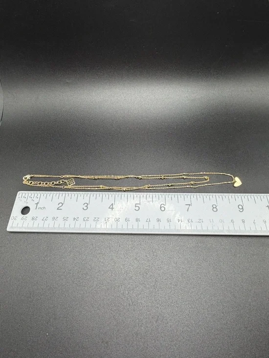 Kendra Scott Ari Heart Multi Strand Necklace gold tone #E441 - Picture 7 of 7